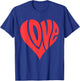 Retro Vintage Love Heart Valentines Day Men Women Boy Kids T-Shirt - T-Shirt | Royal