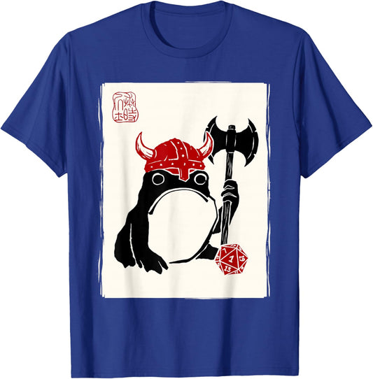 NAT 1 Grumpy Japanese Frog Barbarian Funny DND T-Shirt - T-Shirt | Royal