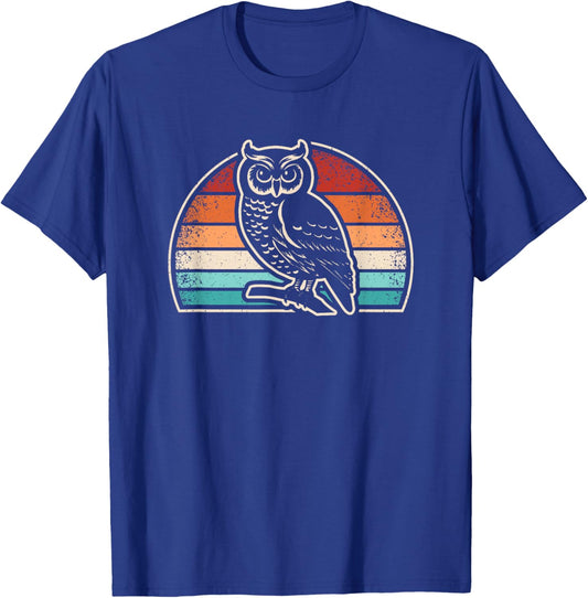 Retro Owl Lover Vintage Men Women T-Shirt - T-Shirt | Royal
