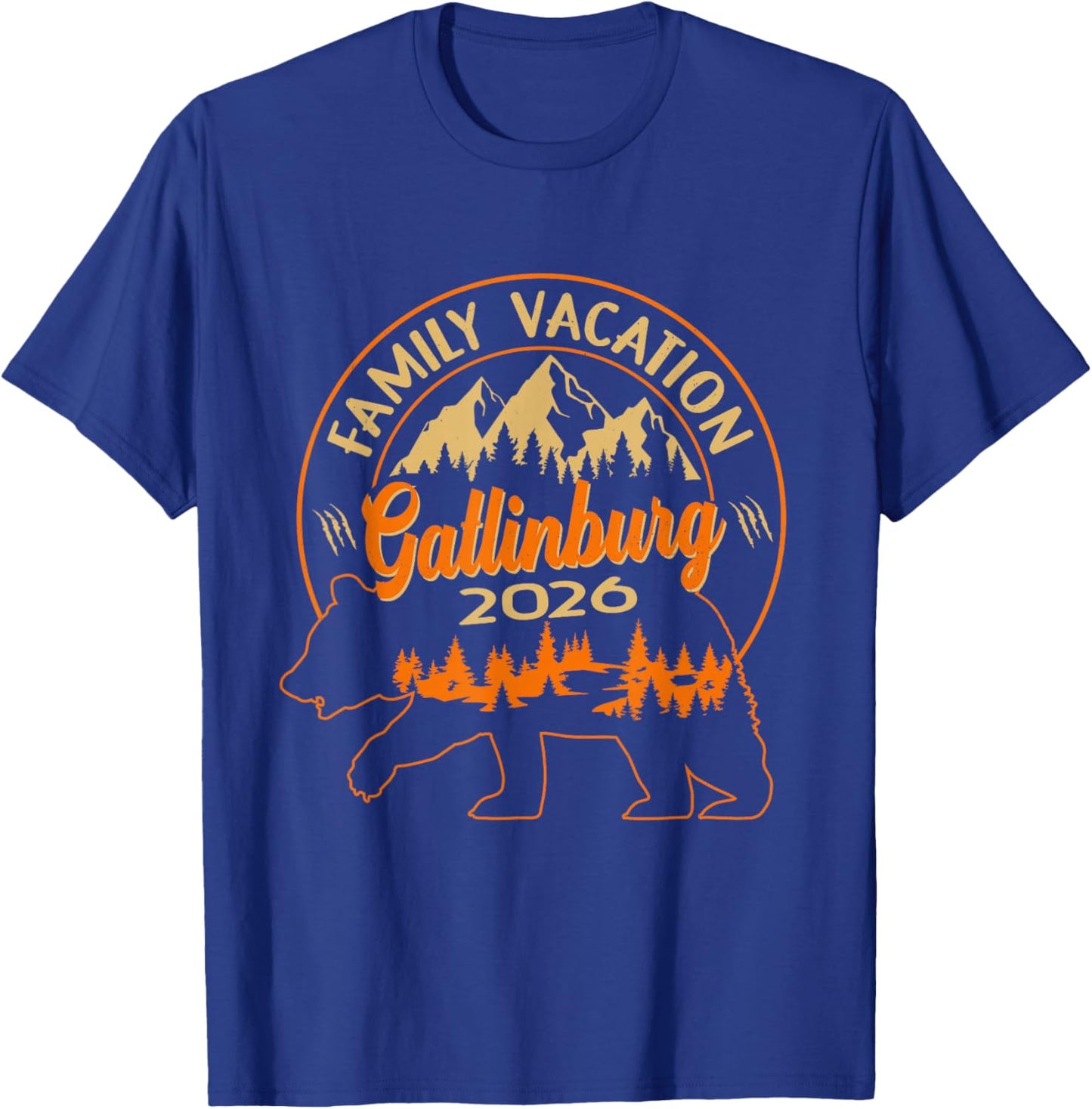 Family Vacation 2026 Gatlinburg Tennessee Smoky Mountains T-Shirt - T-Shirt | Royal
