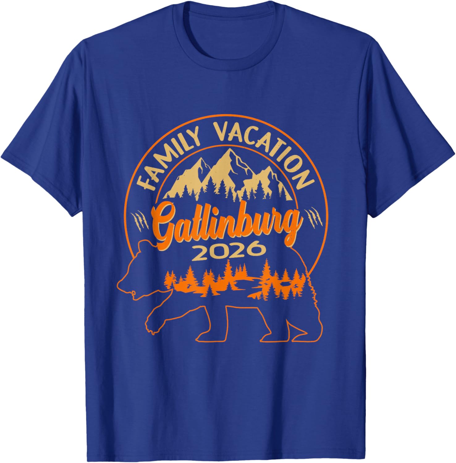 Family Vacation 2026 Gatlinburg Tennessee Smoky Mountains T-Shirt - T-Shirt | Royal