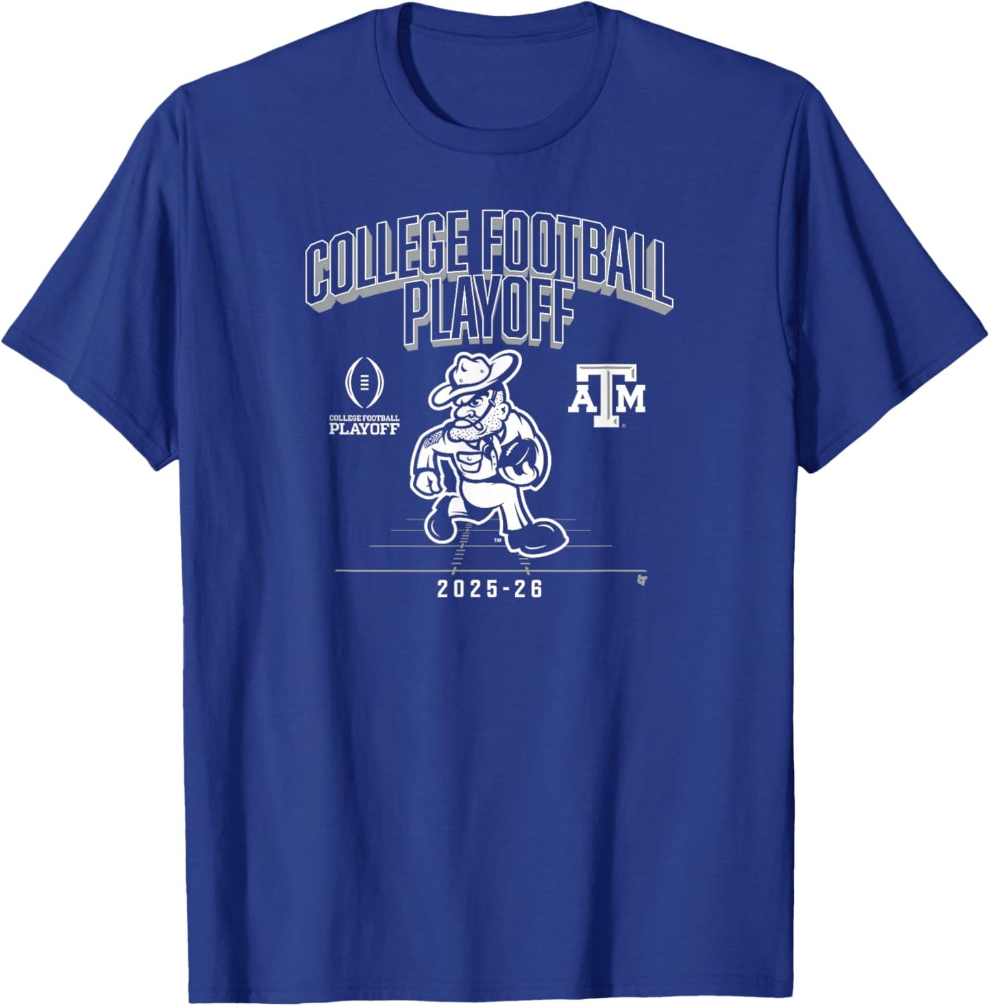 Texas A&M Aggies College Football Playoff Mascot Text 2025 T-Shirt - T-Shirt | Royal