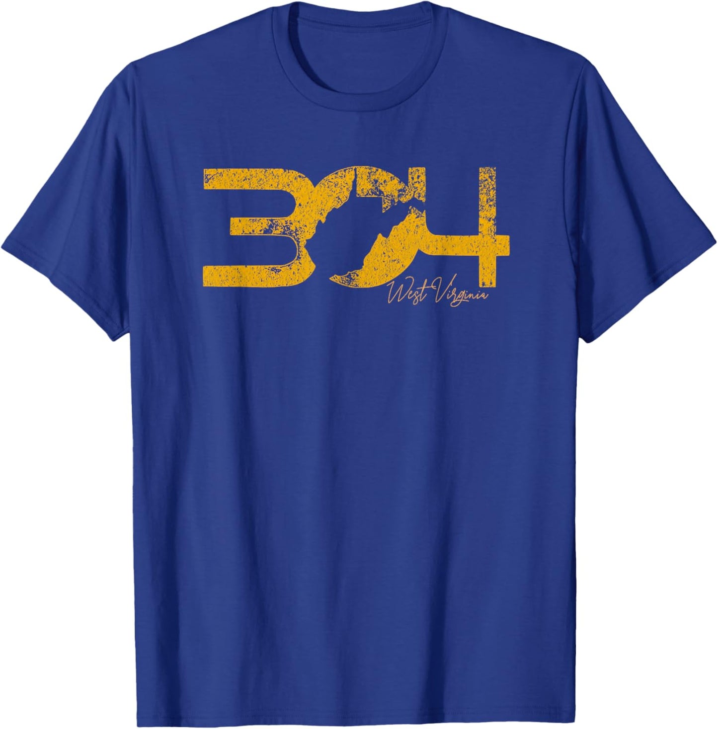 WV Area Code 304 Vintage West Virginia Born Raised Local T-Shirt - T-Shirt | Royal