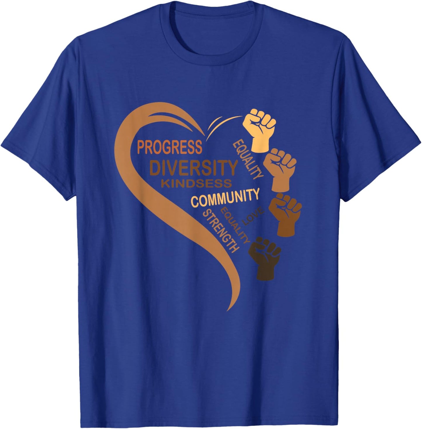 Black History Month Heart Blackity Love Melanin Afro Queen T-Shirt - T-Shirt | Royal