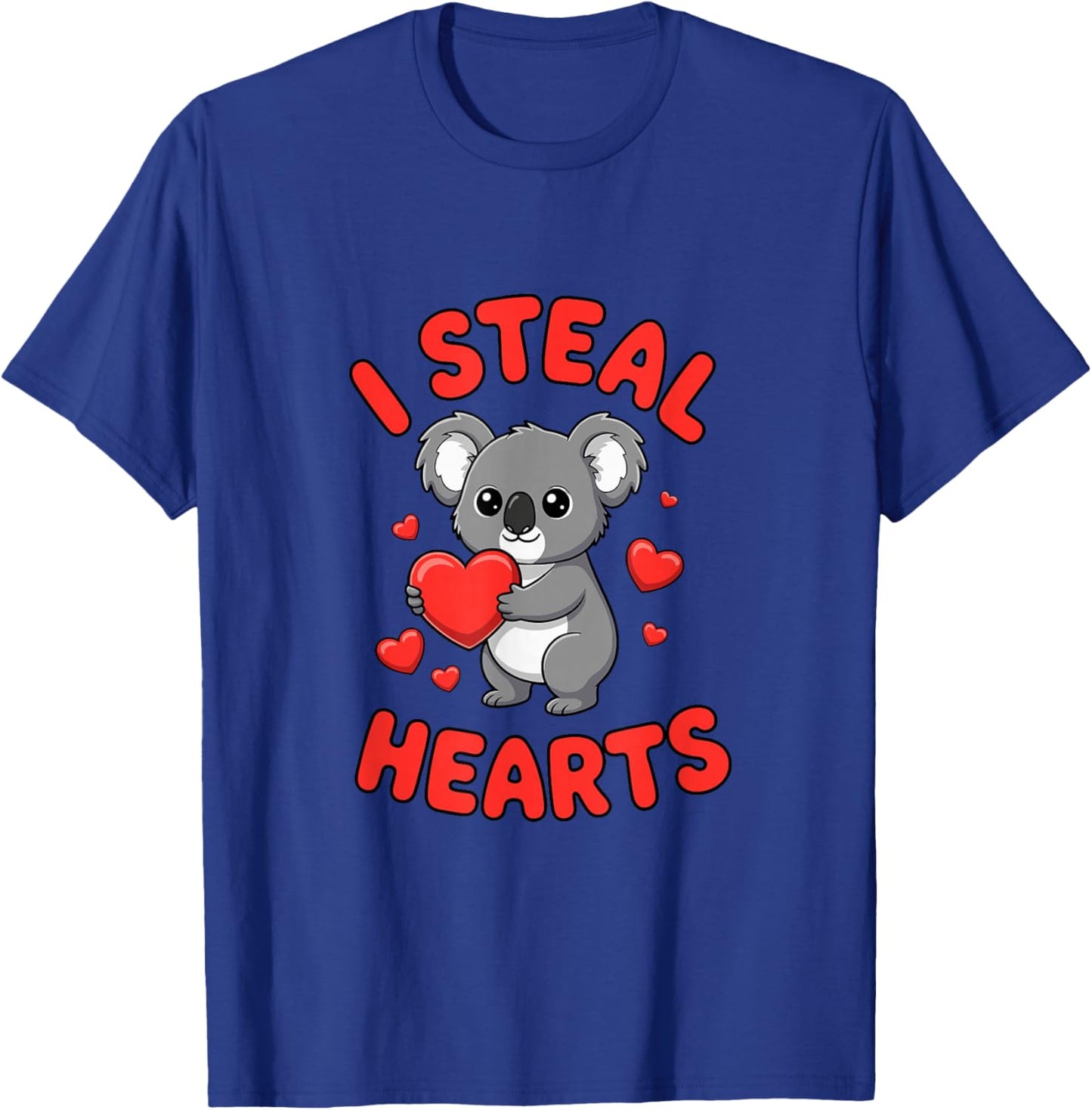 Valentine's Day Koala I Steal Hearts Love T-Shirt - T-Shirt | Royal