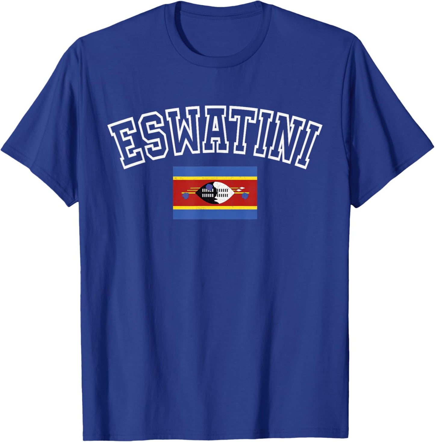 ESWATINI Flag Vintage Distressed Retro Heritage Design T-Shirt - T-Shirt | Royal