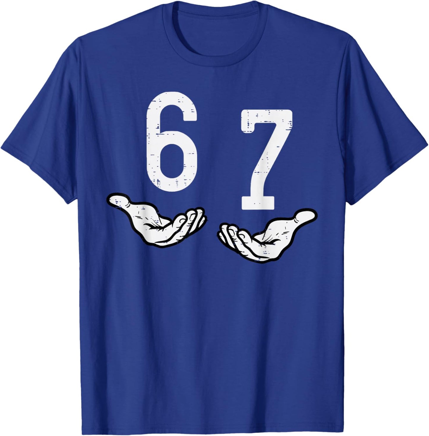 6 7 Meme Hands Funny 67 Gen Alpha Slang Kids Boys Youth T-Shirt - T-Shirt | Royal