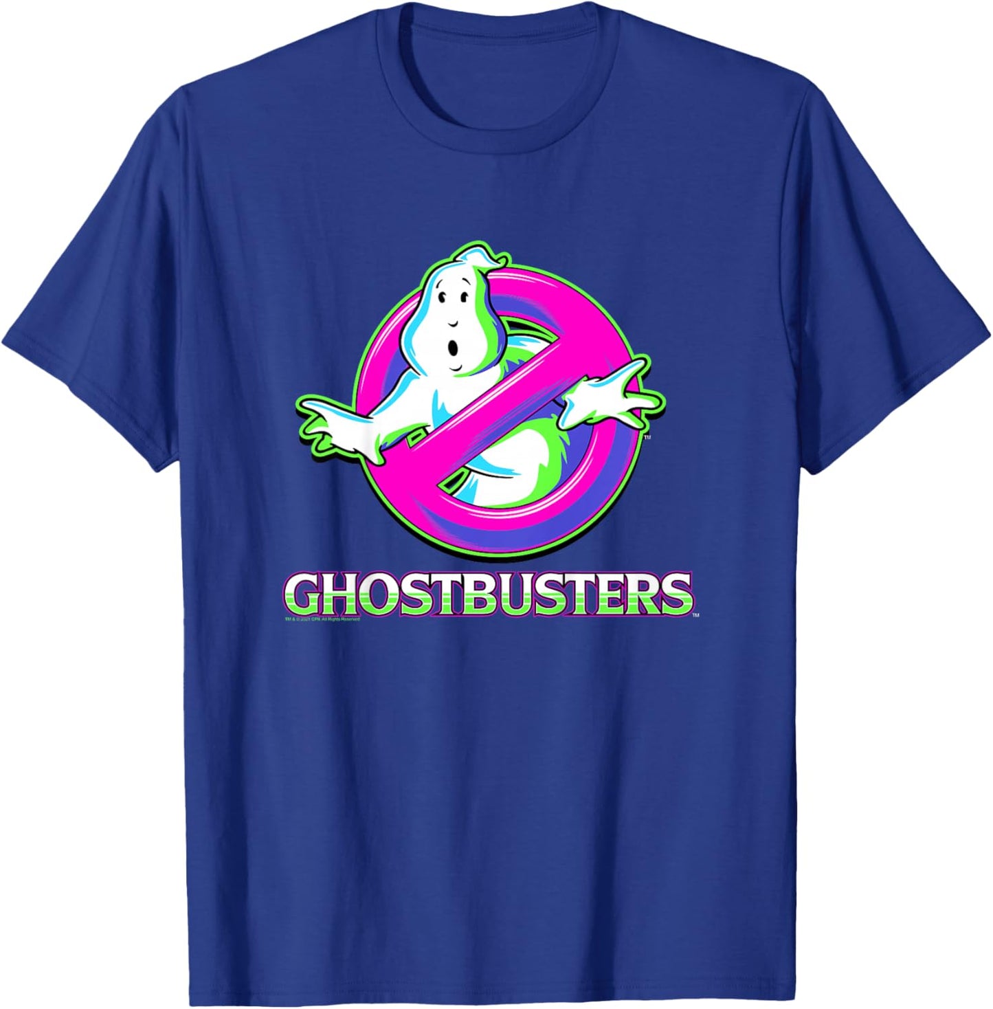 Kids Ghostbusters Neon Tone No Ghost Logo Movie T-Shirt - T-Shirt | Royal