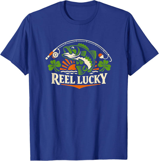 Lucky Angler Shamrock St. Patrick's Day Fishing T-Shirt - T-Shirt | Royal