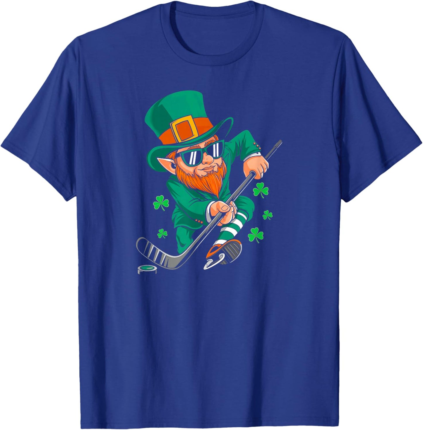 Leprechaun Ice Hockey St Patricks Day Irish Boys Men Kids T-Shirt - T-Shirt | Royal