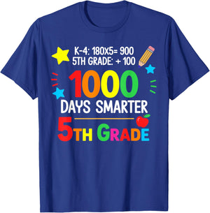Fifth Grade Teacher - 1000 Days Smarter 100th Day of School T-Shirt - T-Shirt | Royal