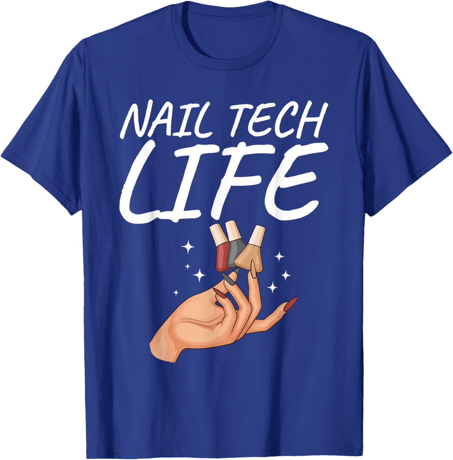 Cute Nail Tech Art Girl Manicurist Nail Technician T-Shirt - T-Shirt | Royal