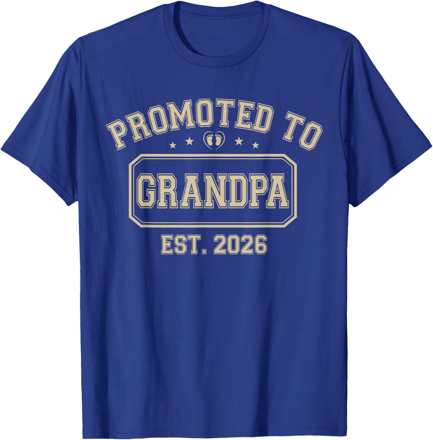 Promoted to Grandpa est. 2026 Grandparents Baby Announcement T-Shirt - T-Shirt | Royal