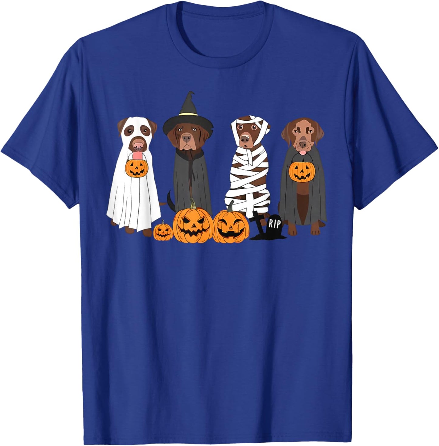 Halloween Brown Labrador Ghost Spooky Chocolate Lab Dog Mama T-Shirt - T-Shirt | Royal