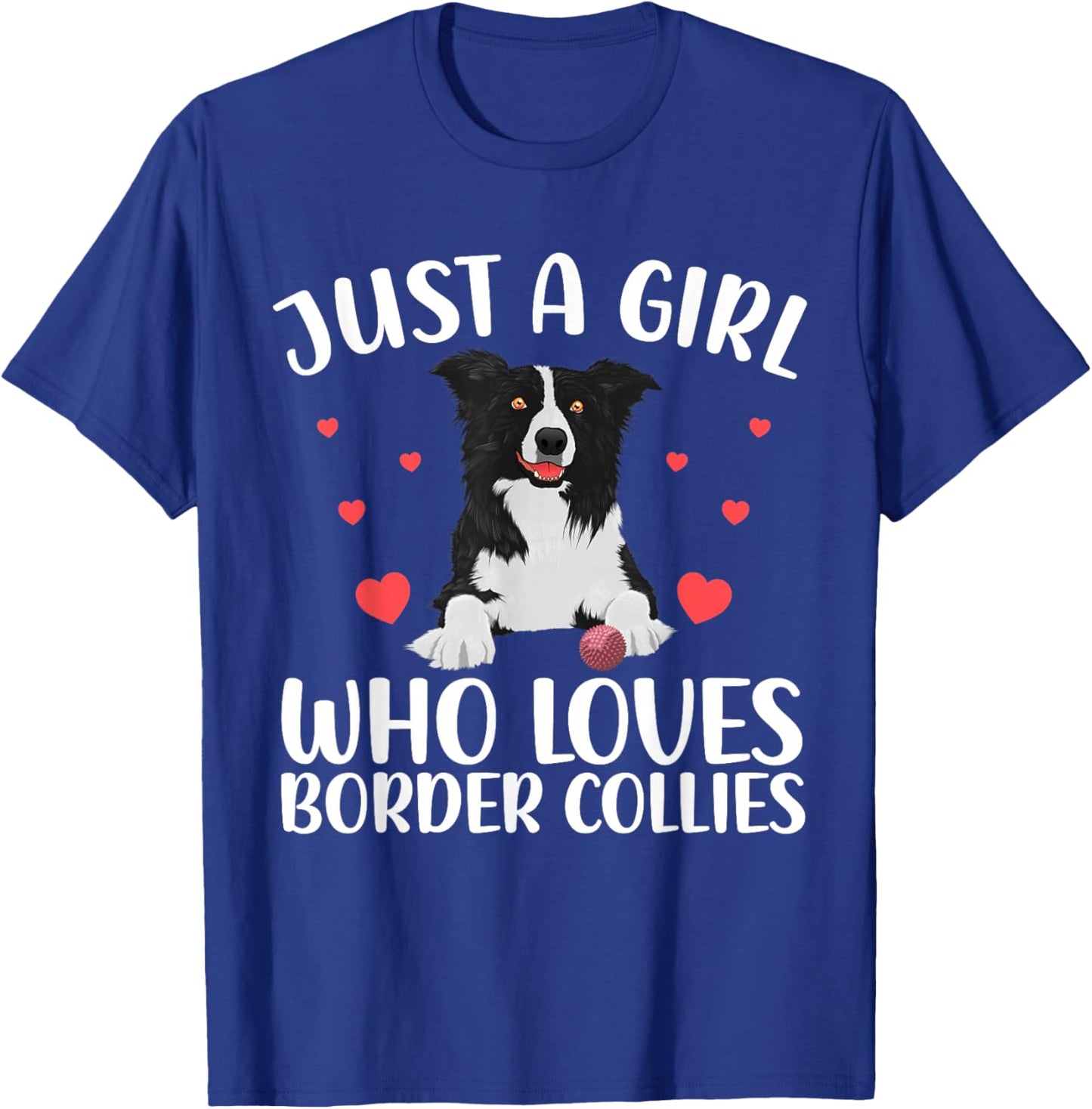 Border Collie Design Girls Dog Border Collie Lover T-Shirt - T-Shirt | Royal
