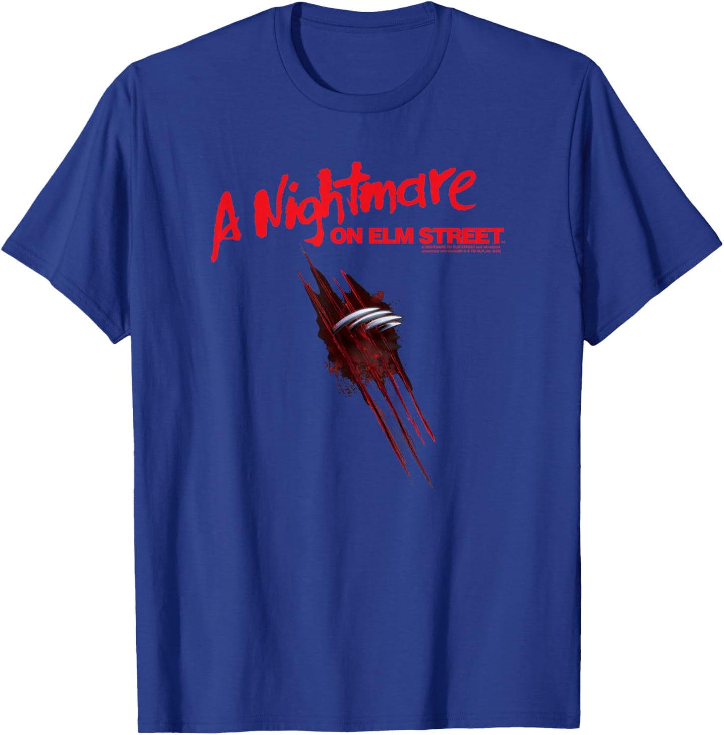 A Nightmare on Elm Street Freddy Slashed Logo Horror Movie T-Shirt - T-Shirt | Royal