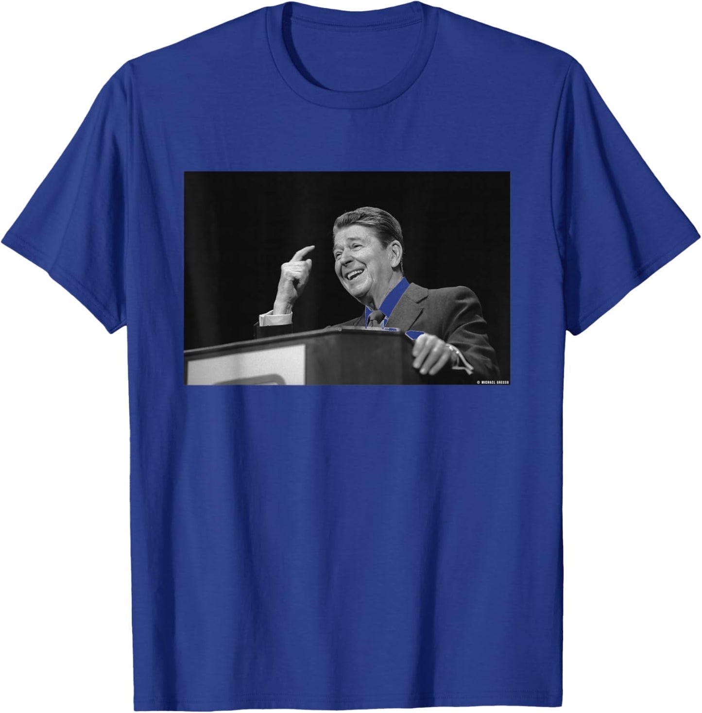 Ronald Reagan US President Birthday Speech by Michael Grecco T-Shirt - T-Shirt | Royal