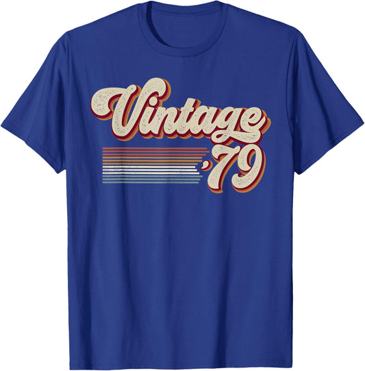 Vintage 1979 Retro Sunset Classic 47-Year-Old 47th Birthday T-Shirt - T-Shirt | Royal