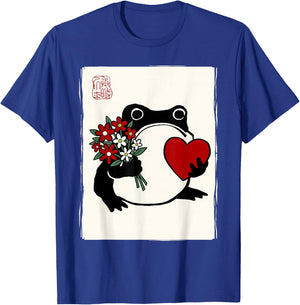 Grumpy Frog Japanese Men Women Kids St. Valentine's Day T-Shirt - T-Shirt | Royal