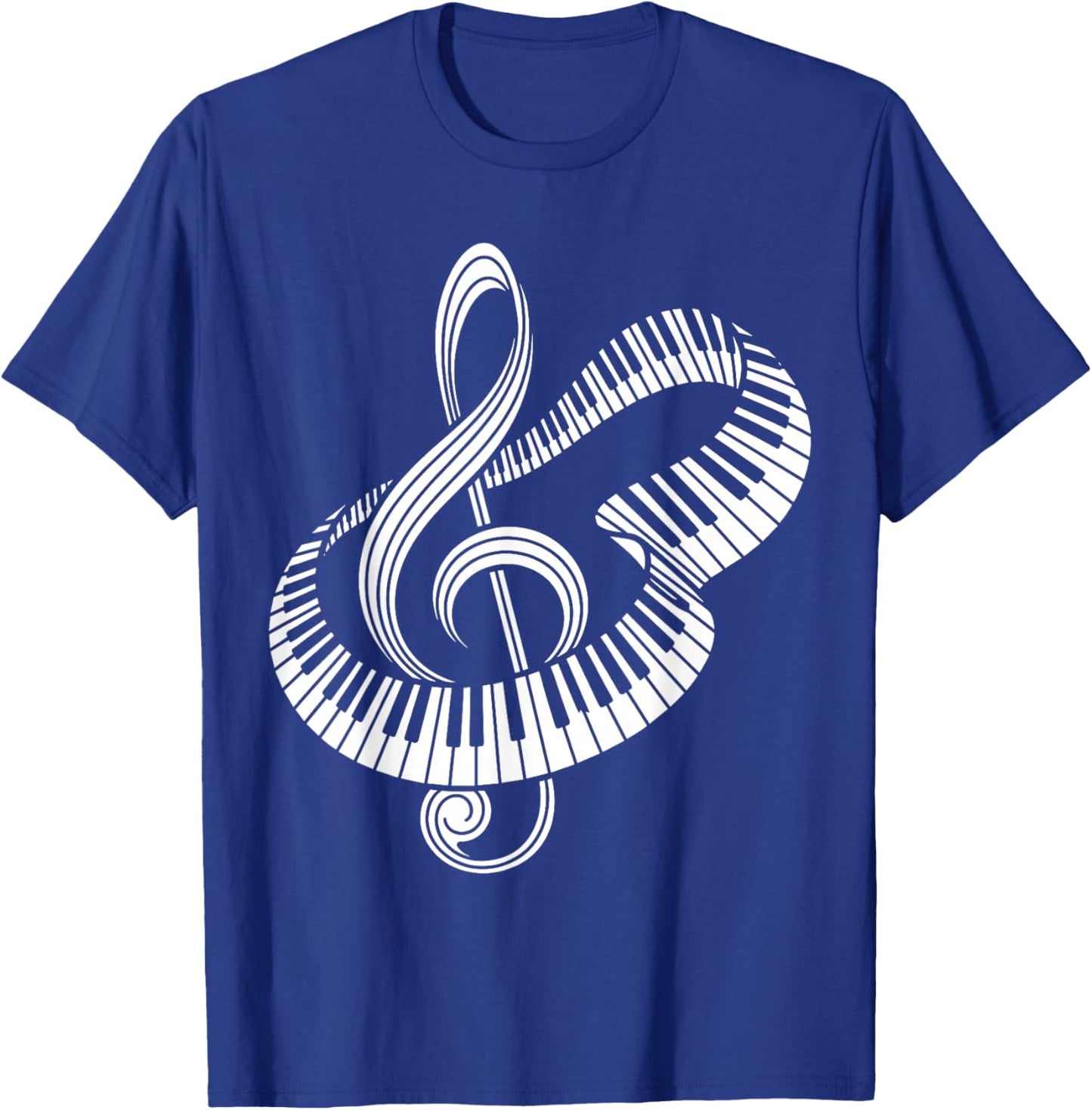 Pianist Music Note Treble Clef Piano Player Keyboard Teacher T-Shirt - T-Shirt | Royal