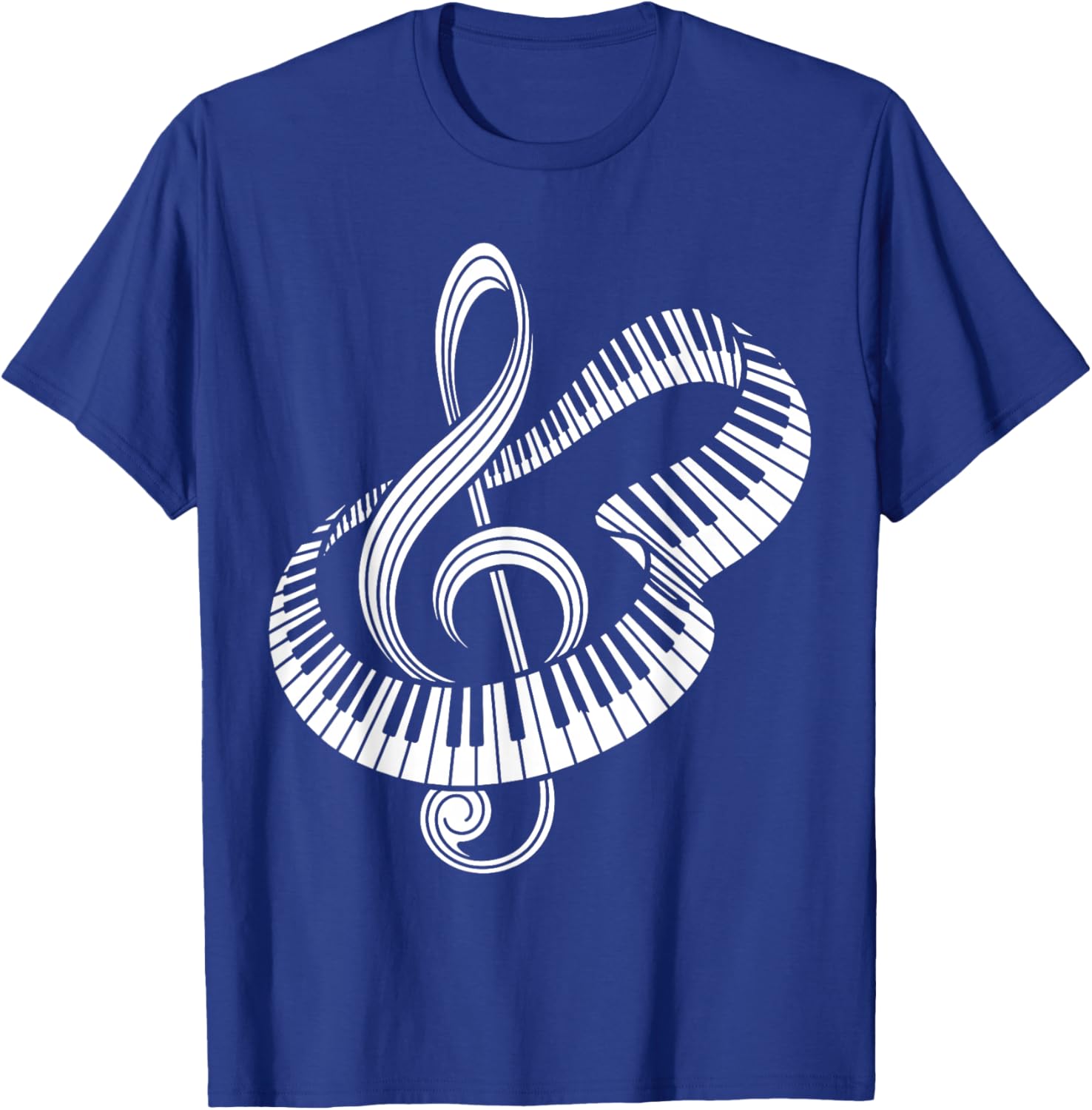 Pianist Music Note Treble Clef Piano Player Keyboard Teacher T-Shirt - T-Shirt | Royal