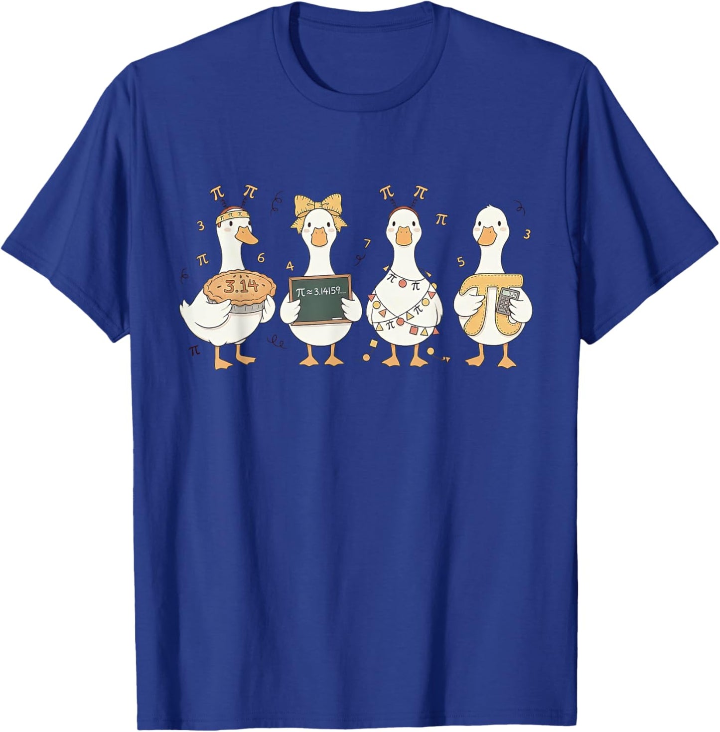 Happy 3 14 Pi Day Silly Goose Math Teacher Mathematics Pun T-Shirt - T-Shirt | Royal