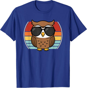 Cool Owl Lover Men Boys Kids T-Shirt - T-Shirt | Royal