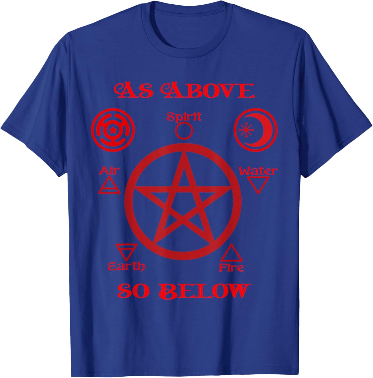 Pentagram Hecate Wheel Wicca Spirit Over Matter Witchcraft T-Shirt - T-Shirt | Royal