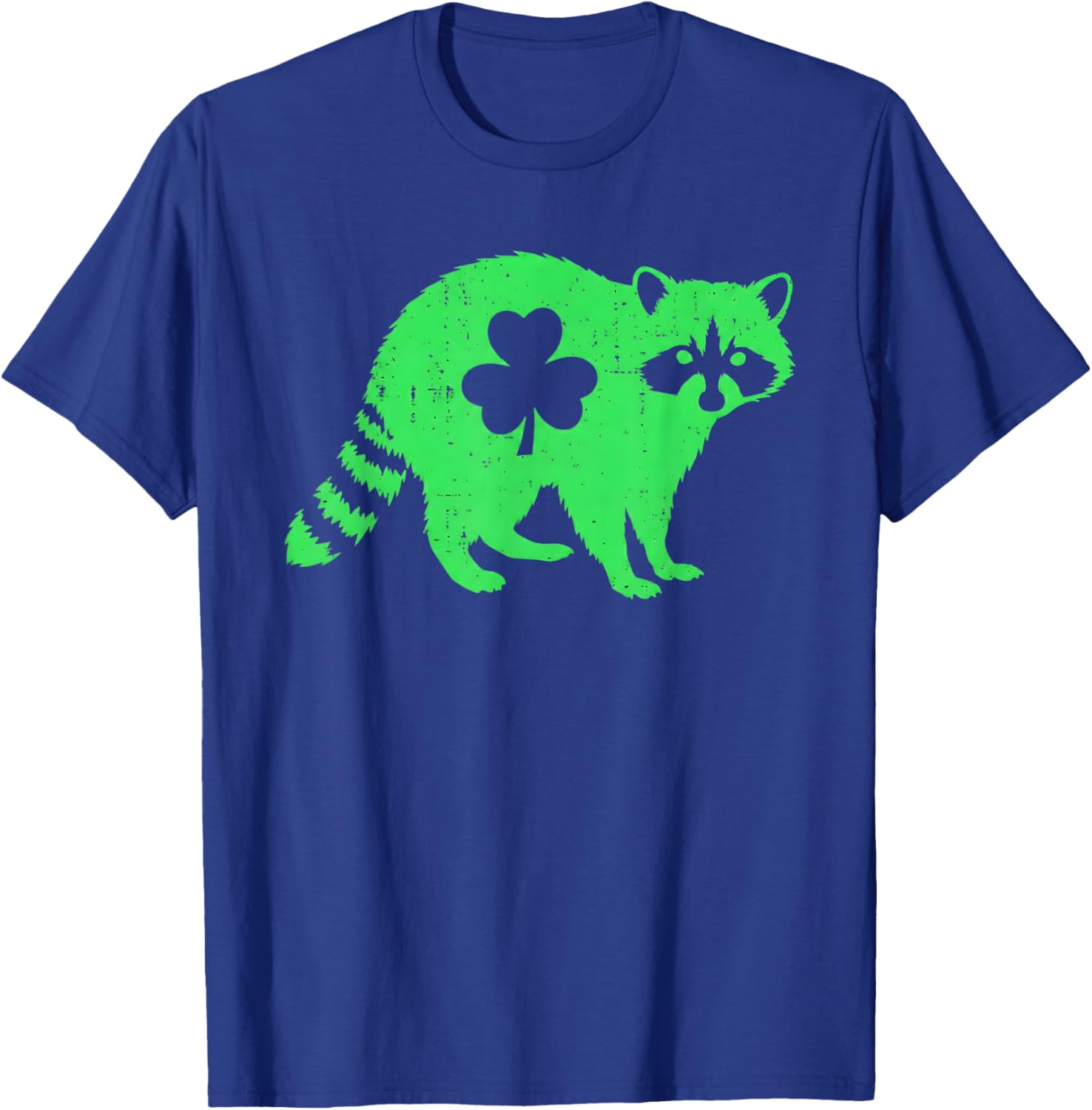 St Patricks Day Raccoon Shamrock T-Shirt - T-Shirt | Royal