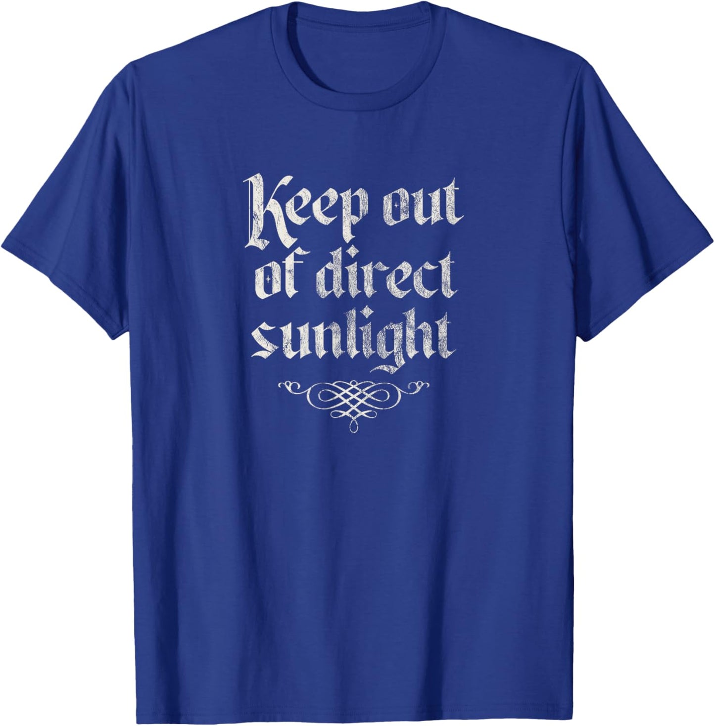 Keep Out of Direct Sunlight, Retro Vintage Halloween Vampire T-Shirt - T-Shirt | Royal