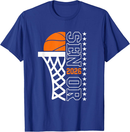Graduate Senior Class of 2026 Basketball Player Graduation T-Shirt - T-Shirt | Royal