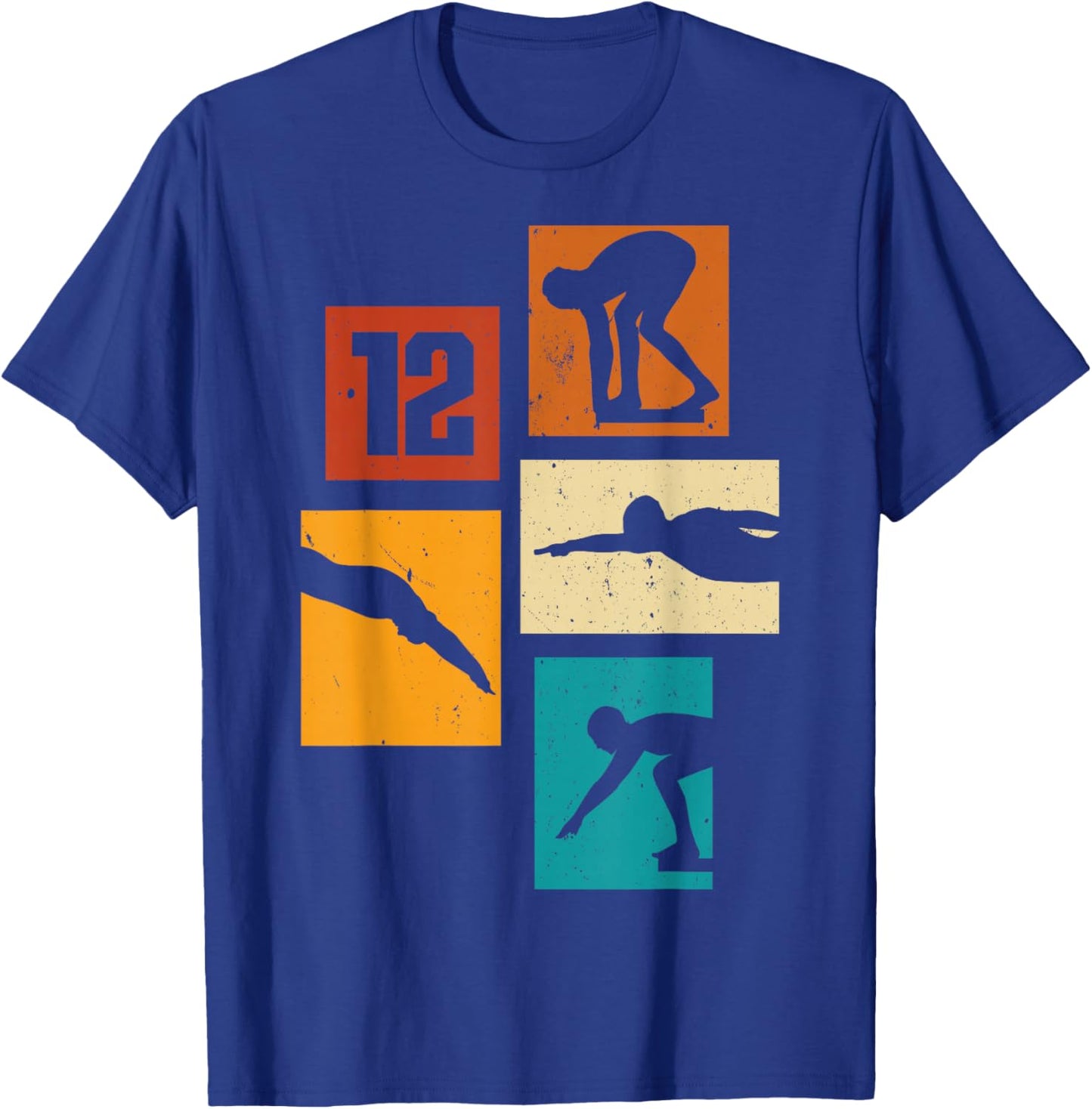 12th Birthday Swimmer Swimming 12 Year Old Boy T-Shirt - T-Shirt | Royal