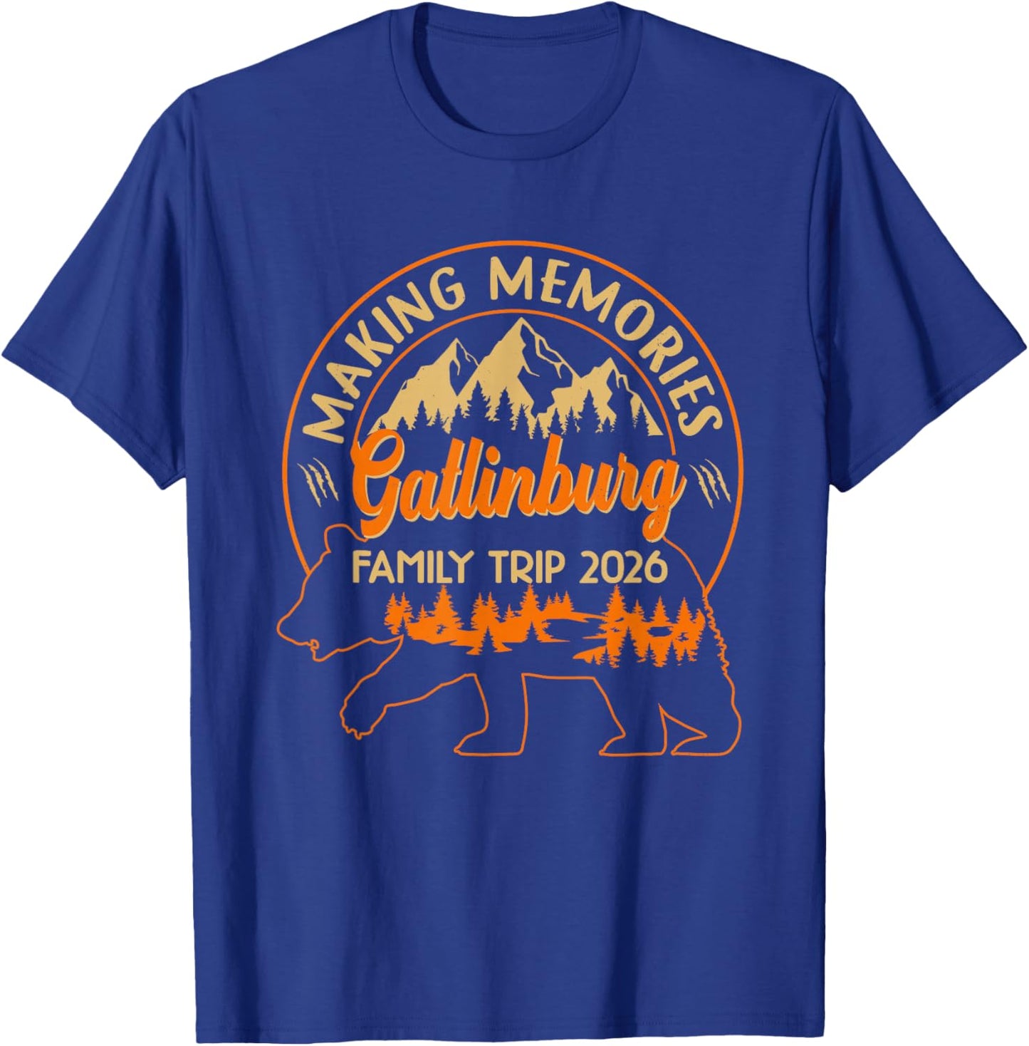 Gatlinburg Family Trip 2026 Tennessee Camping Vacation T-Shirt - T-Shirt | Royal