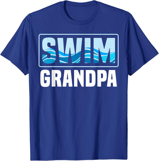 Swim Grandpa Grandfather Swimming T-Shirt - T-Shirt | Royal