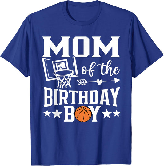 Basketball Mom of The Birthday Boy Family Matching T-Shirt - T-Shirt | Royal