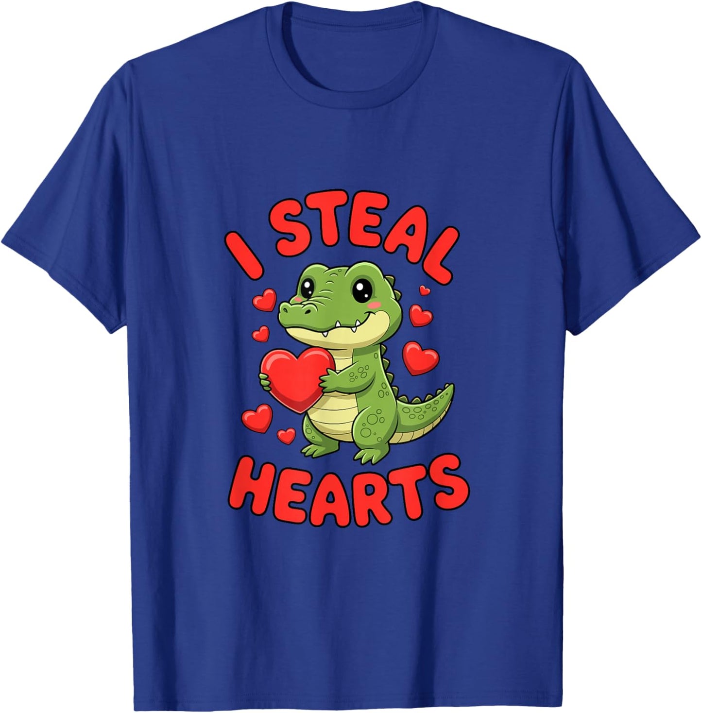 I Steal Hearts Valentine's Day Alligator T-Shirt - T-Shirt | Royal