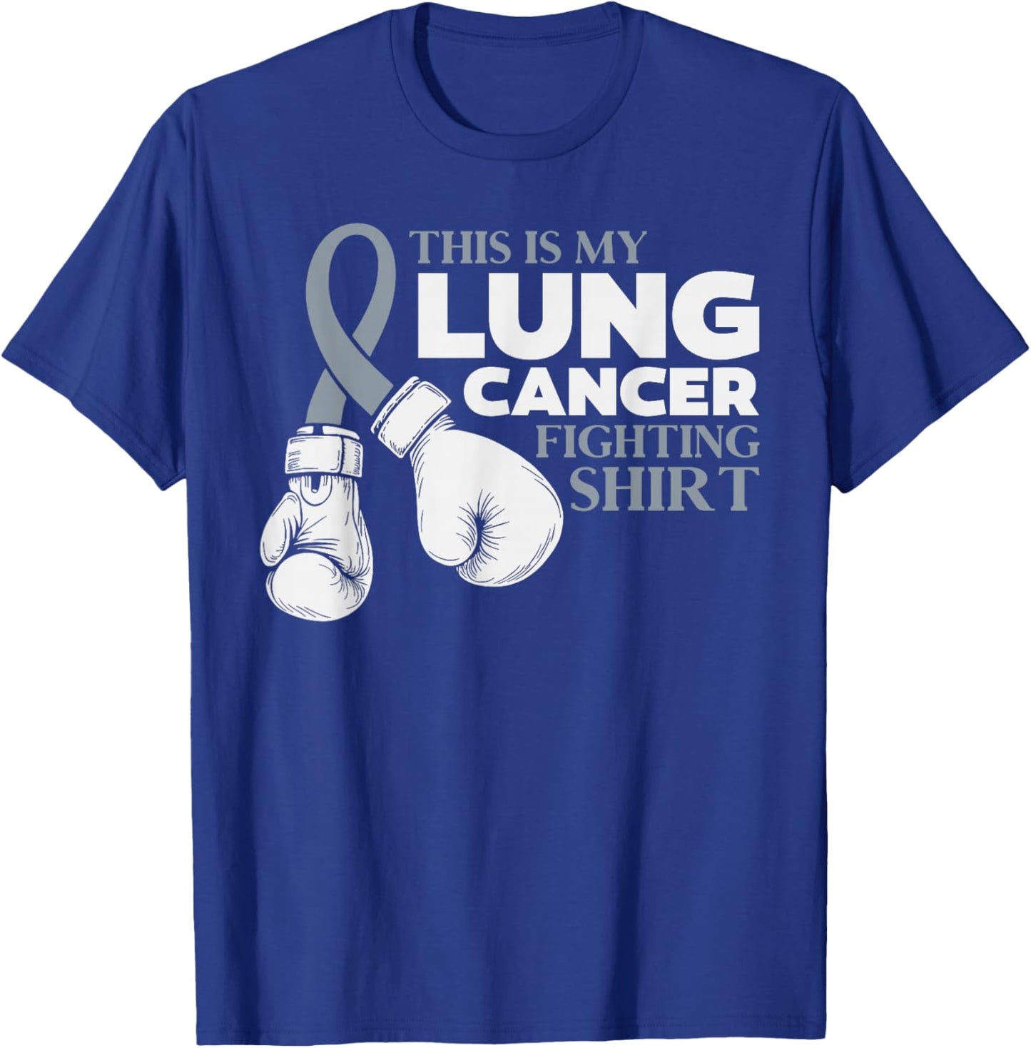 This is My Lung Cancer Month Awareness White Ribbon Support T-Shirt - T-Shirt | Royal