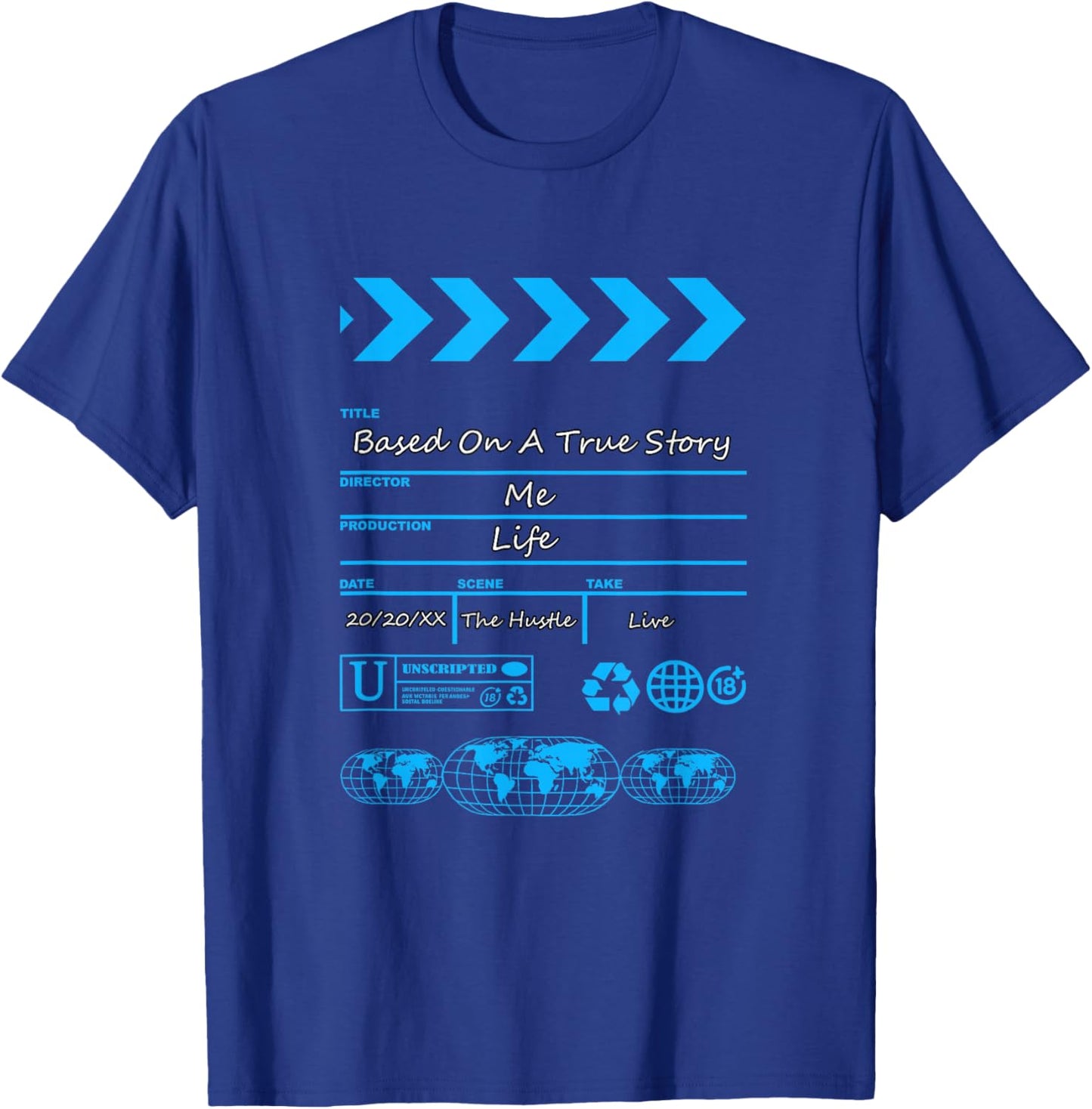 Blue Color Like A Movie Blue Graphic T-Shirt - T-Shirt | Royal
