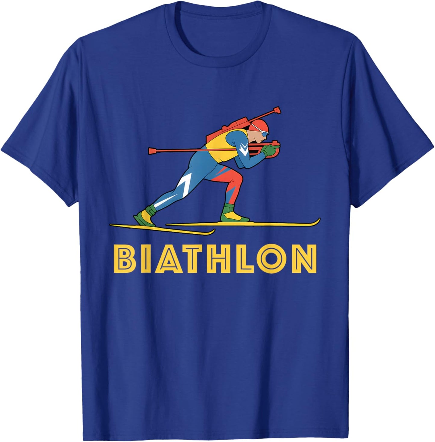 Biathlon Winter Sports Cross Country Skiing Biathlete Design T-Shirt - T-Shirt | Royal