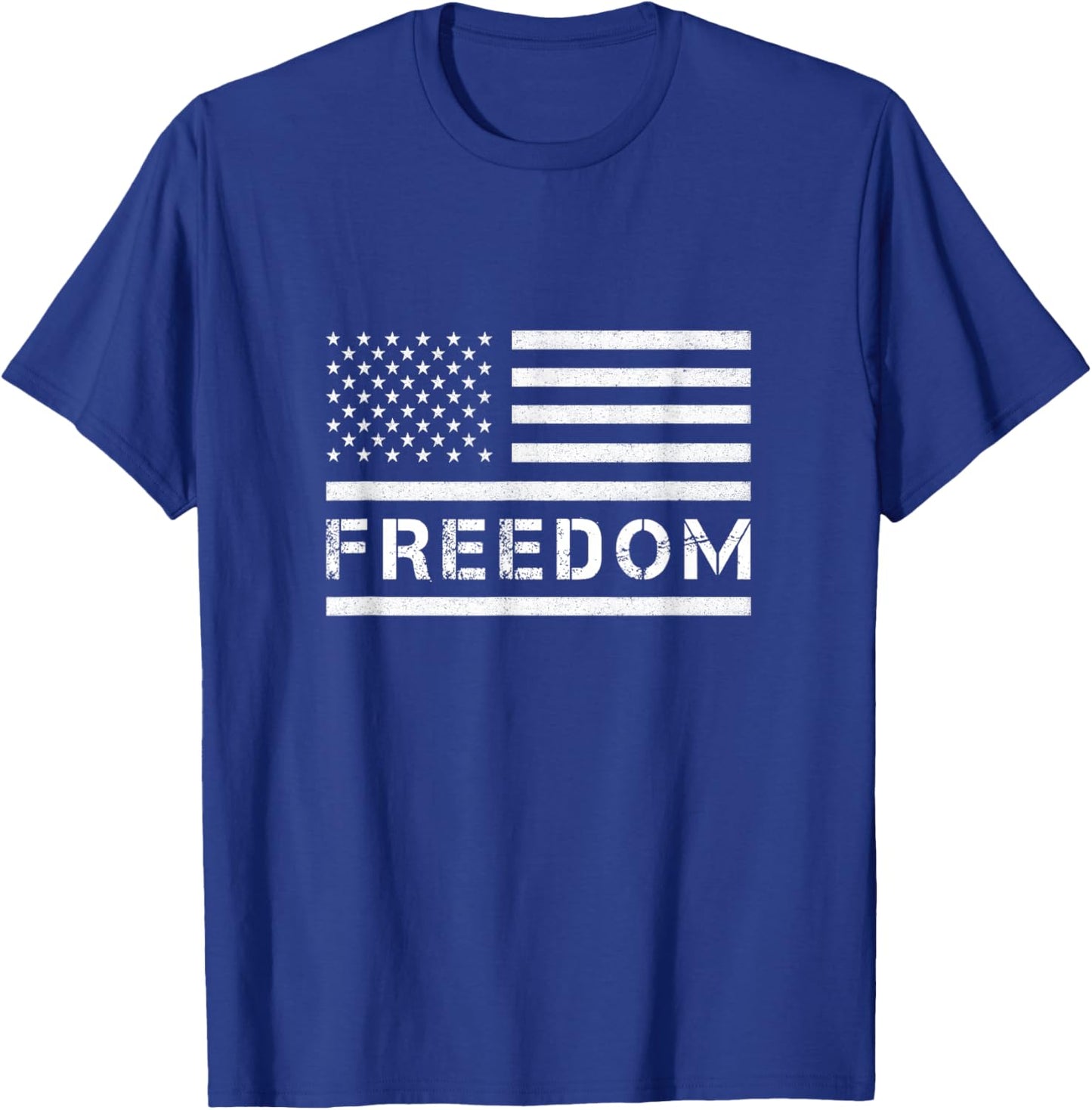 Freedom Shirt American Flag Graphic Patriotic Freedom T-Shirt - T-Shirt | Royal