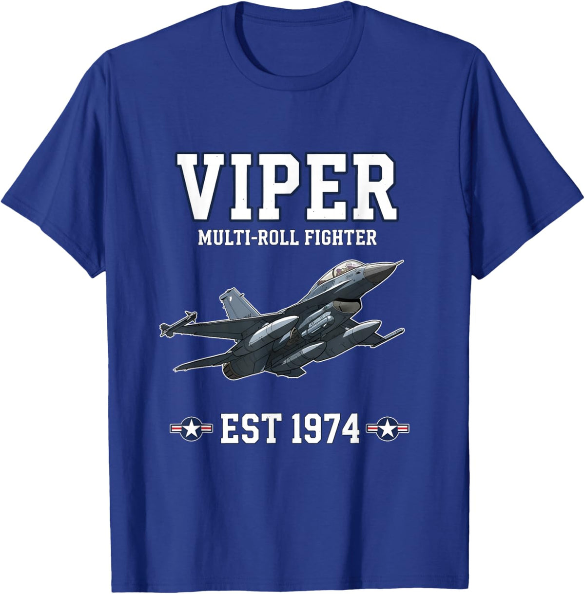 Viper Jet Fighter Collegiate Graphic T-Shirt - T-Shirt | Royal
