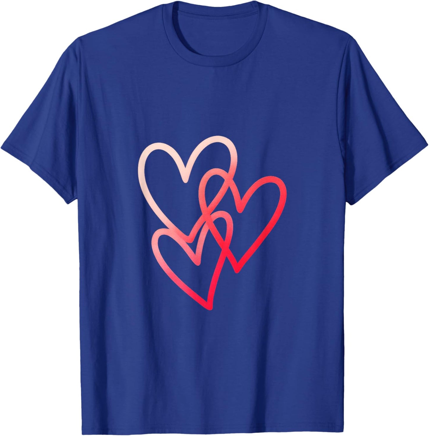 Heart Overlap - Valentines Day Love Design T-Shirt - T-Shirt | Royal