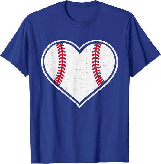 Baseball Heart Love Sport Valentines Day Men Women Boys Kids T-Shirt - T-Shirt | Royal
