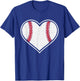 Baseball Heart Love Sport Valentines Day Men Women Boys Kids T-Shirt - T-Shirt | Royal