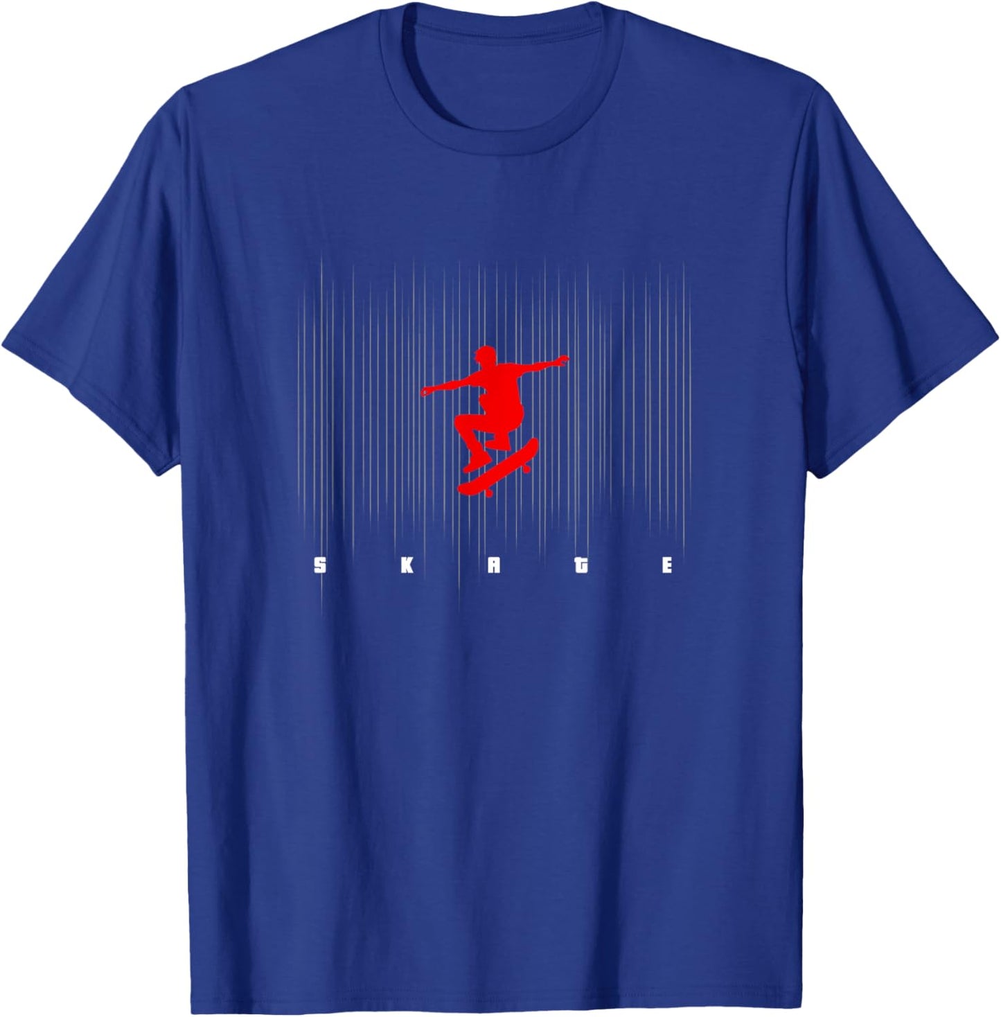 Skate Logo Motif Skate Kick Push Boys Skater T-Shirt - T-Shirt | Royal