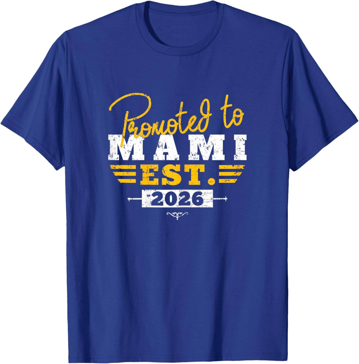 Promoted to Mami Est 2026 Heart New Aunt Reveal T-Shirt - T-Shirt | Royal