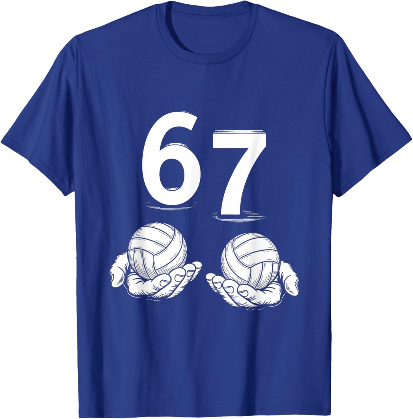 Volleyball Meme 67 Six Seven Funny Number Humor Gen Alpha T-Shirt - T-Shirt | Royal