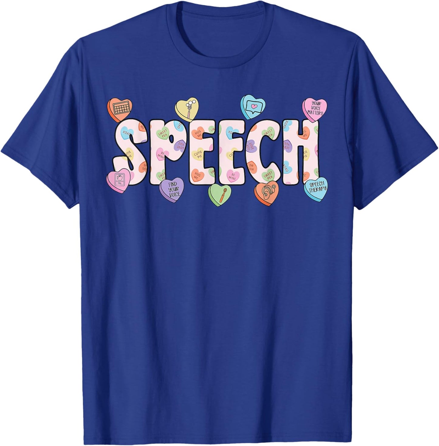 Speech Language Pathologist Valentines Day SLP Therapy T-Shirt - T-Shirt | Royal