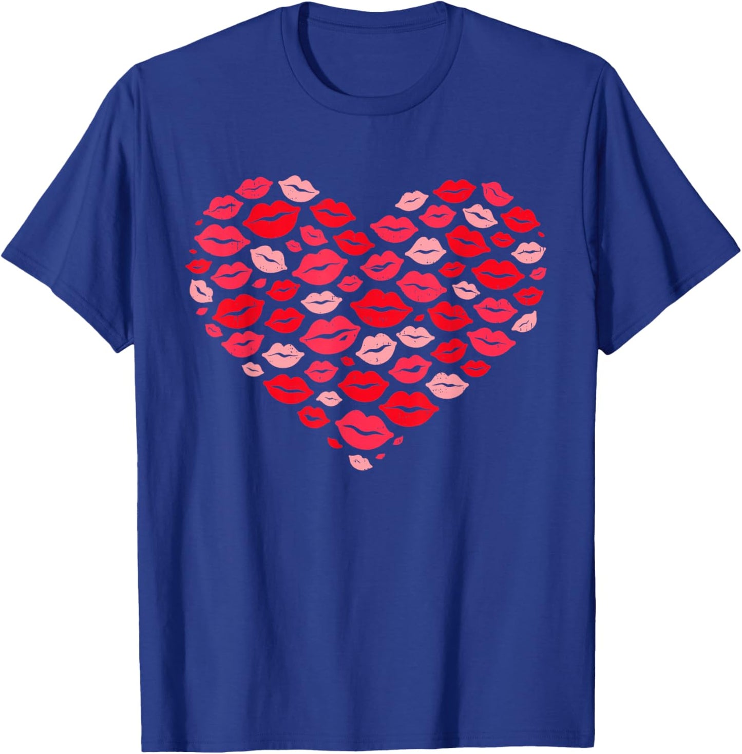 Kiss Lips Heart Valentine Love Valentines Day Girls T-Shirt - T-Shirt | Royal