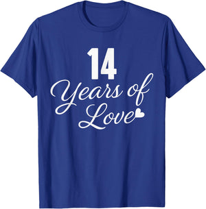 Couples Married 14 Years - Classic 14th Wedding Anniversary T-Shirt - T-Shirt | Royal